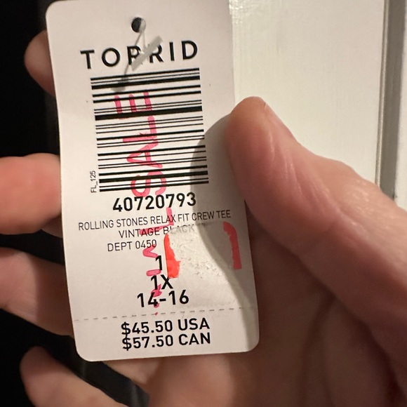 NWT Torrid Size 1 (1X) Rolling Stones Relaxed Fit Crew Tee - Picture 4 of 6
